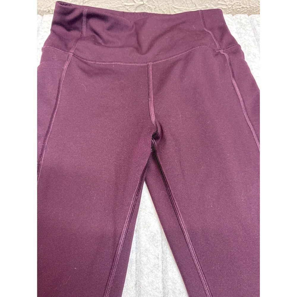 Victorias Secret High Waisted Pocket Leggings Burgundy Plum Size 4 25 Inseam‎